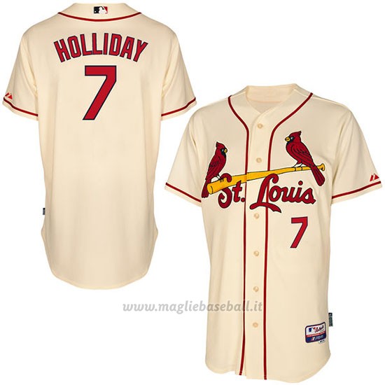 Maglia Baseball Uomo St. Louis Cardinals Matt Holliday Tan Giocatore Autentico